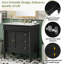 Meuble-lavabo moderne de 30 pouces, structure en bois massif et panneau de fibres à densité moyenne, 2 portes et 3 tiroirs, conception à fermeture en douceur, tablette ajustable en forme de U, lavabo en céramique, ensemble d'armoires de rangement pour salle de bain, conception moderne et élégante