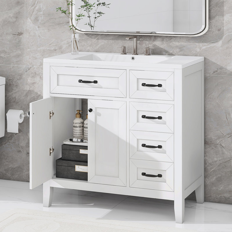 Ensemble de meuble-lavabo simple 36 po Shawon, Blanc