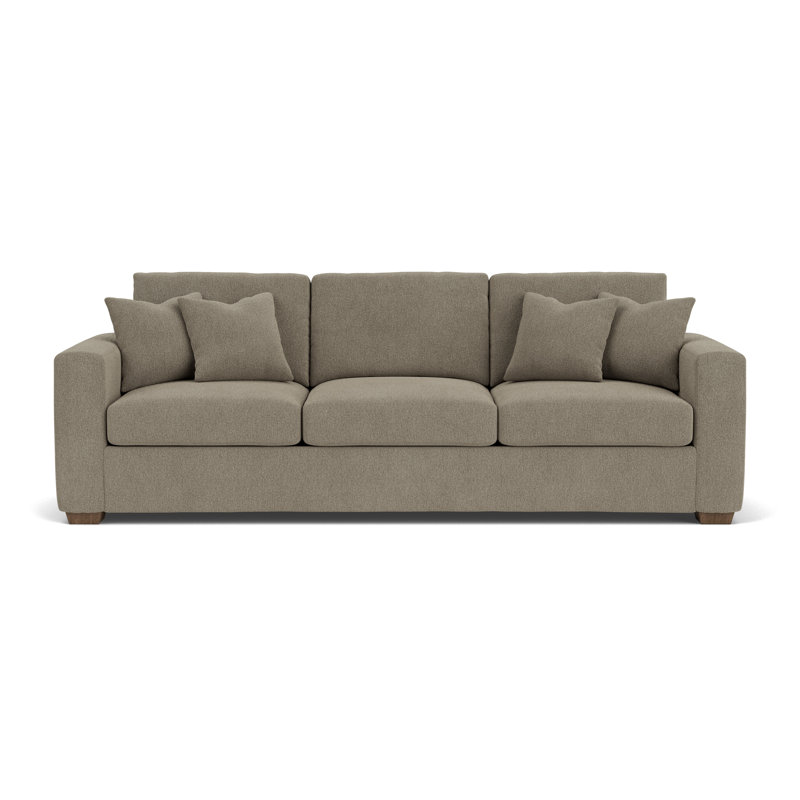 Canapé à accoudoirs carrés Anaiza, Polypropylène / oléfine gris foncé, H 37 po x l 104 po x P 41 po