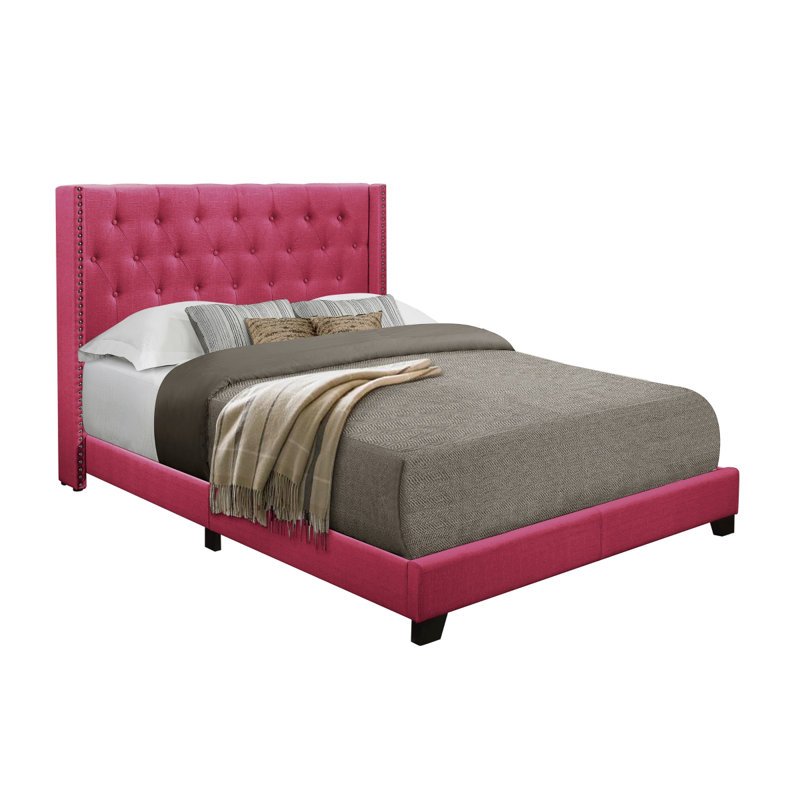 Mynatt Upholstered Bed, Pink, King