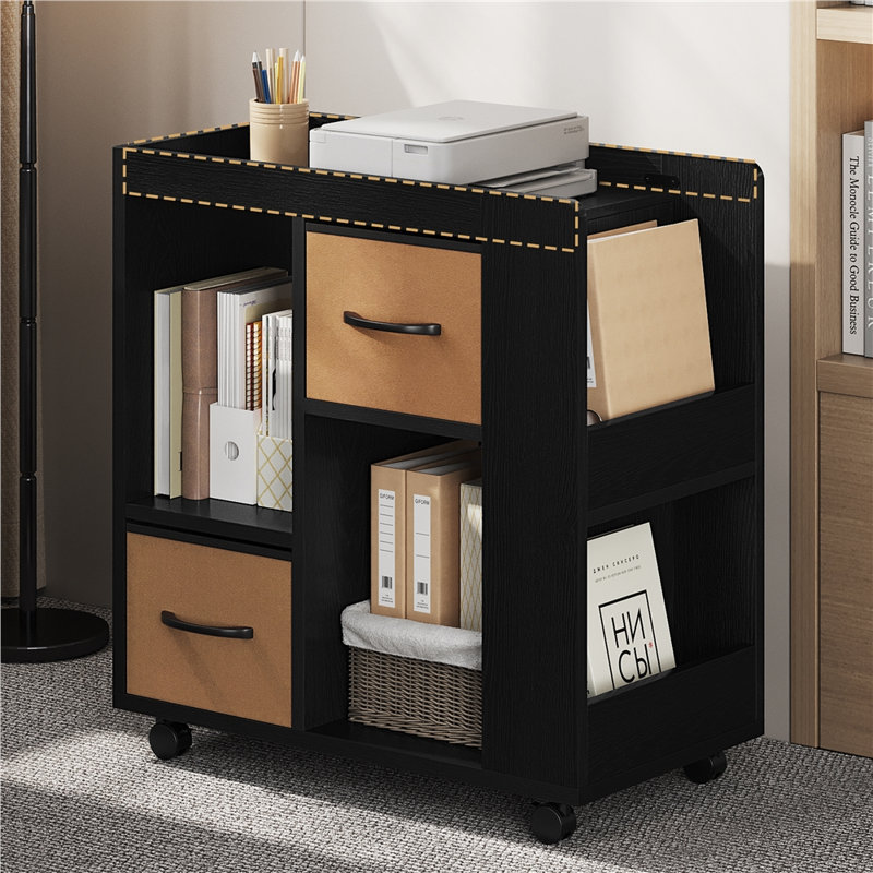 Table d'appoint moderne avec roulettes, Noir