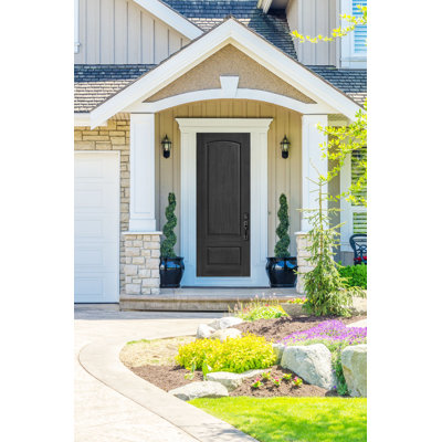 36x96 Two Panel Camber Mahogany FiberCraft Front Door