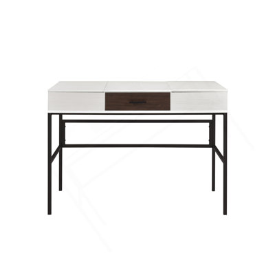 Bureau d'écriture à finition noire naturelle Verster avec USB