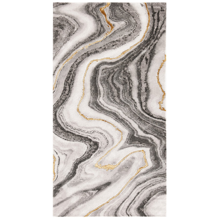 Swindle Abstract Gray/Gold Area Rug