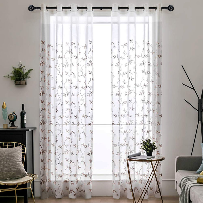 Tringle à rideaux simple ajustable Derra, 36" - 72", Noir, noir, noir, noir