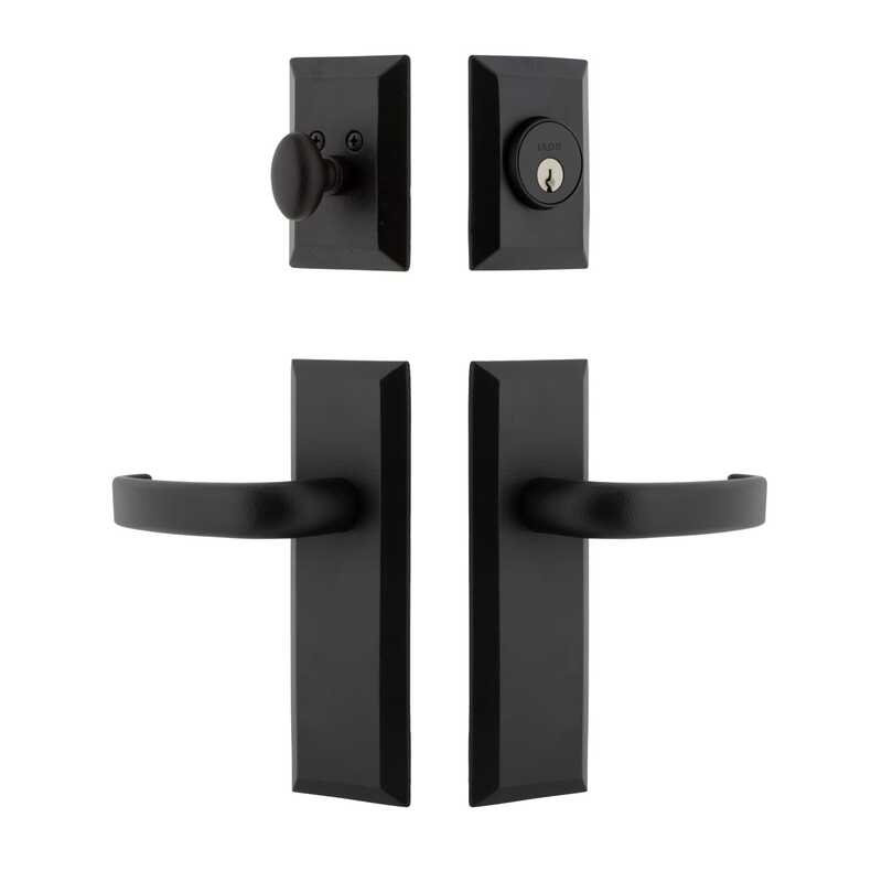 Ensemble de porte d'entrée longue en fer Ageless avec levier en croissant, Gauche, 2 3/4"