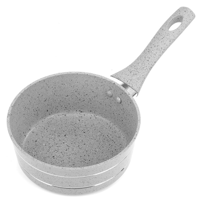 Royalford Saucepan, Induction Safe Non-Stick Cookware Durable Marble Coating, Grey, 1.6 L