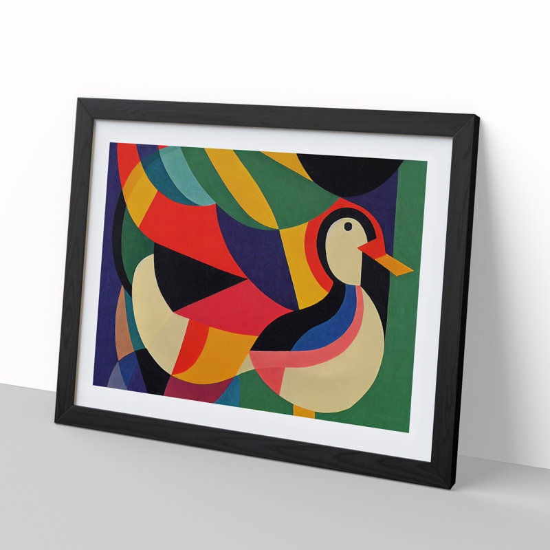 Unforgettable Abstract Duck - Framed Print, Black Framed, 46cm H x 64cm W x 2cm D