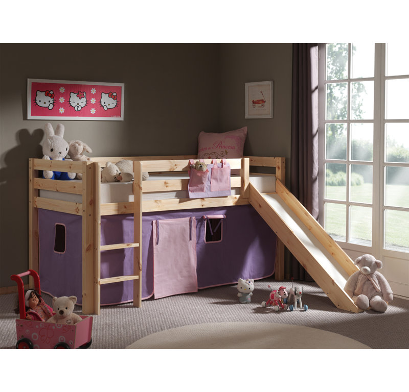 Pino Mid Sleeper Loft Bed, 210 x 218 cm, Brown