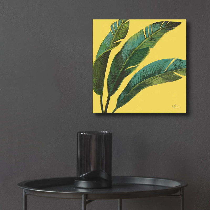 «Welcome To Paradise 11 Yellow» par Janelle Penner, art mural en verre acrylique, H 12 po x l 12 po x P 0,13 po
