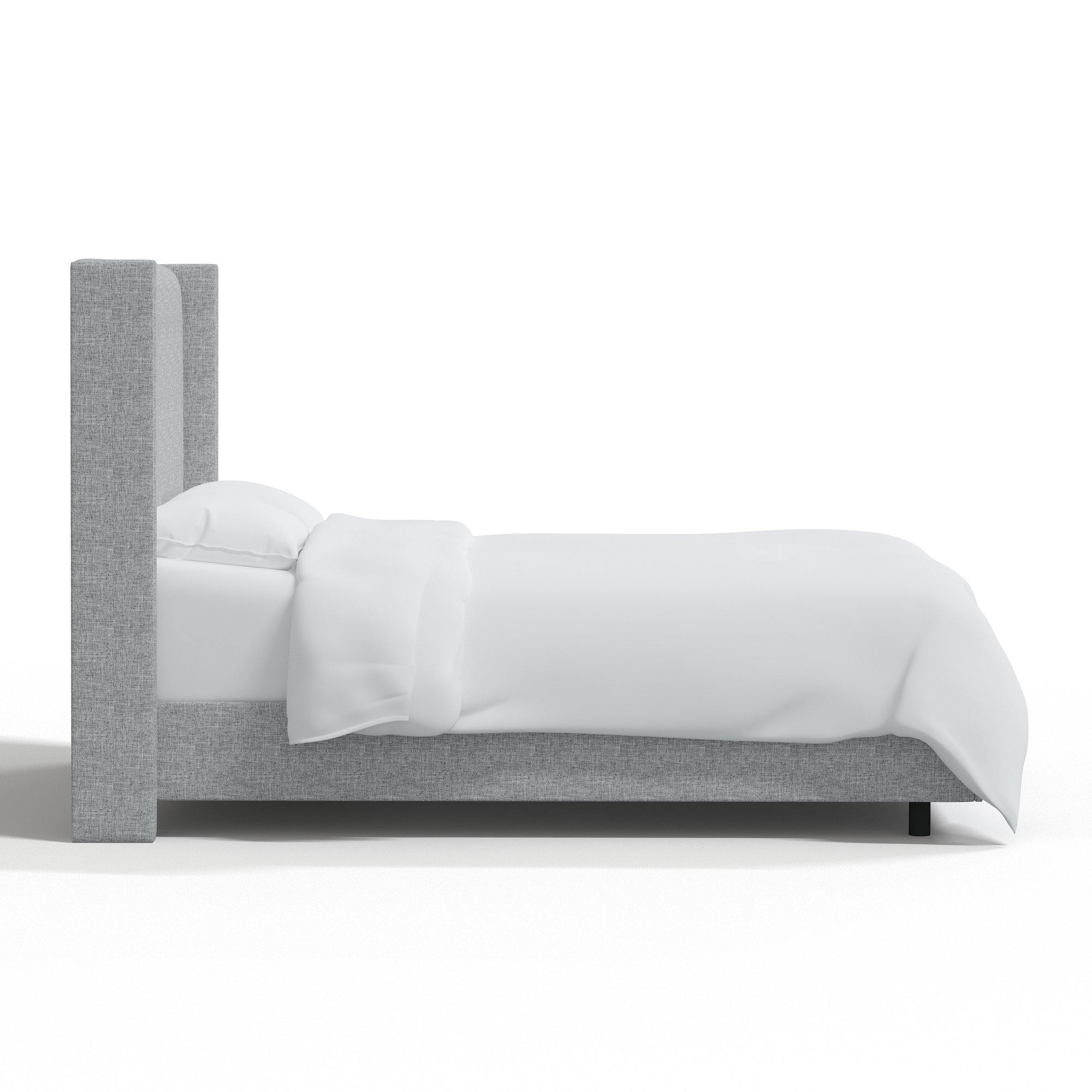 Hanson Upholstered Wingback Bed, Zuma Pumice Textured Linen, California King