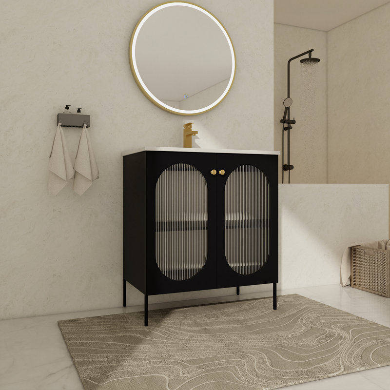Meuble-lavabo simple avec plateau Emmasophia 30,03, Vert