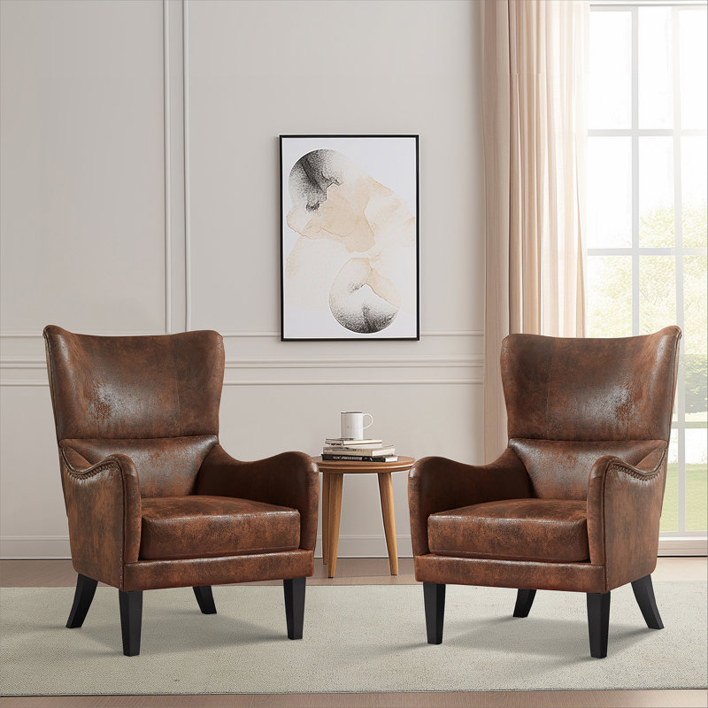 Ensemble de 2 chaises cloutées, fauteuil, salon et chambre à coucher Hi-Back