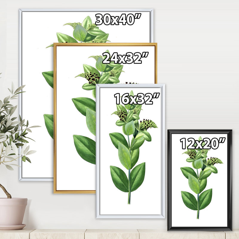 «Leaves Plants VI», reproduction sur toile flottante, H 40 po x l 30 po x P 1,5 po, Doré