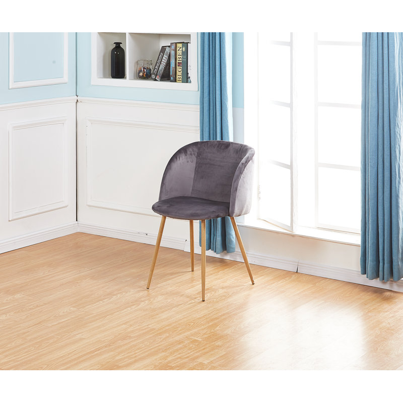 Denise 46cm H Velvet Upholstered Armchair, Grey