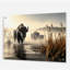 «Gray Buffalo Misty Morning Grazing I», art mural acrylique Buffalo-1010028838