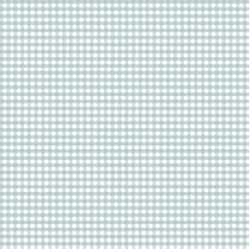 Blooming Garden Collection Small Check Wallpaper Roll, Blue