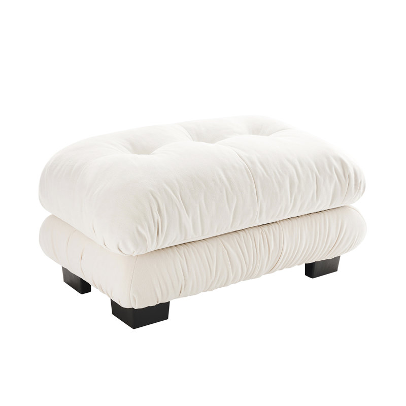 Îlot blanc 27 - Structure en bois massif et tissu chenille respirant pour un siège en velours côtelé spacieux avec un style unique
