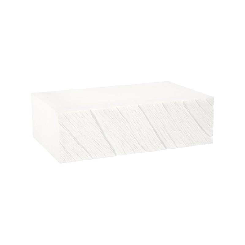 Shear Coffee Table, Rectangle, White Stone, 17" H x 54" W x 36" D