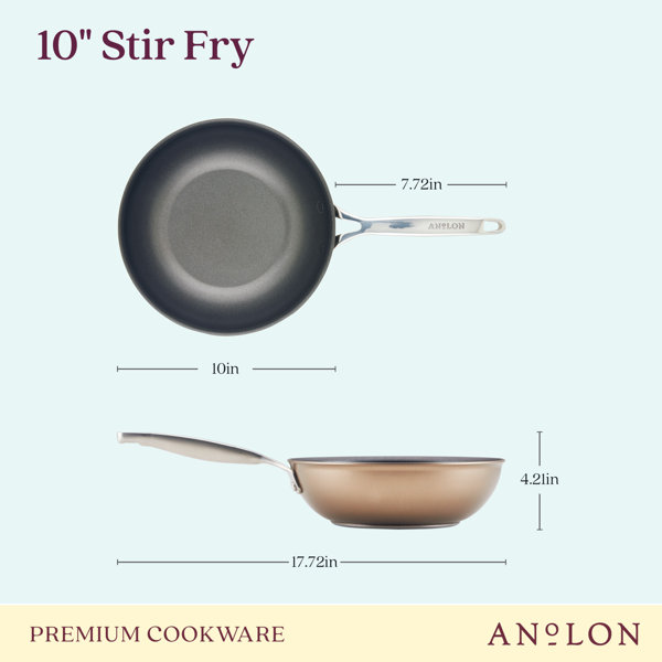 Anolon Advanced Hard-Anodized Nonstick Frying Pan Set, 10 and 12 Fry Pans  Graphite 