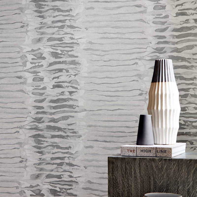 Ripple Stripe Wallpaper, Steel