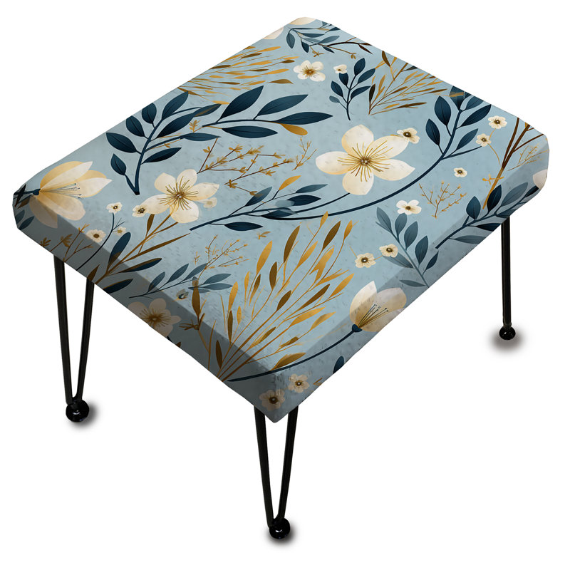 Motif floral bleu et blanc Essence