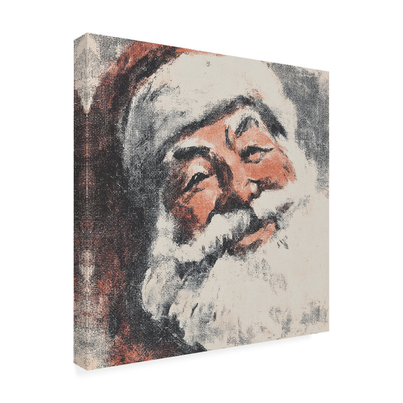 Art mural sur toile tendue - décoration murale «Santa Grin» de marcheur pour salon, chambre à coucher ou bureau - 14 x 14