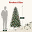 Arbre de Noël artificiel givré avec baies rouges et pomme de pin-290985648