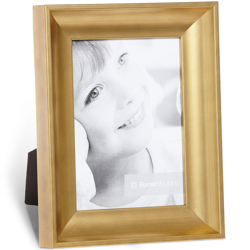 Ramino Wood Picture Frame, 5" x 7", Brushed Gold