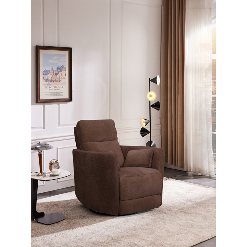 Fauteuil inclinable manuel pivotant en microfibre Man Wah, Chocolat