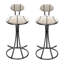 Tabourets de bar ronds en forme de S avec 2 chaises de comptoir rembourrées en velours pour la salle à manger-1047349006