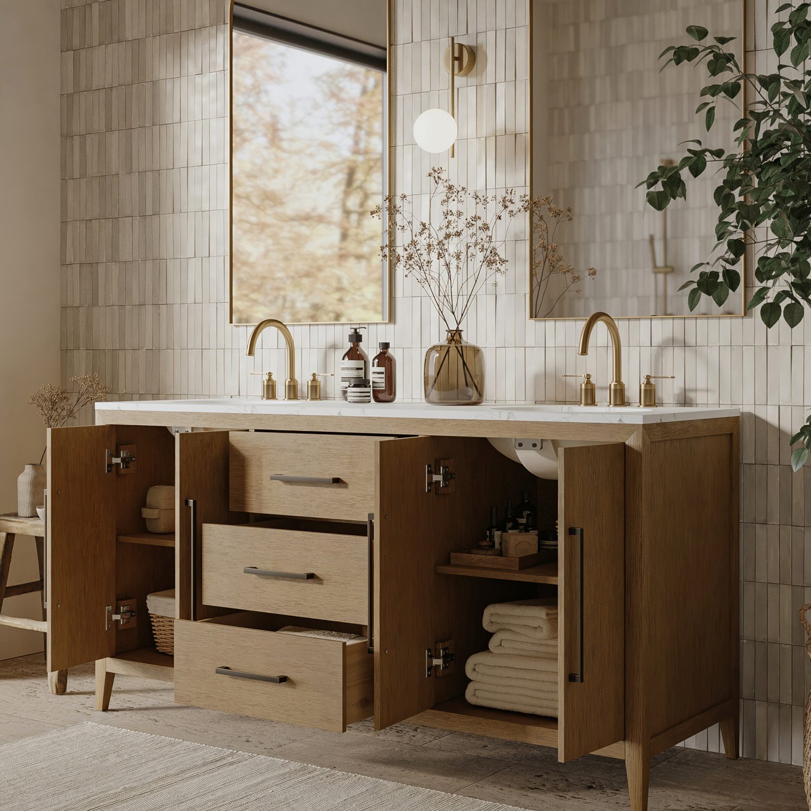 Alsup 66'' Double Bathroom Vanity