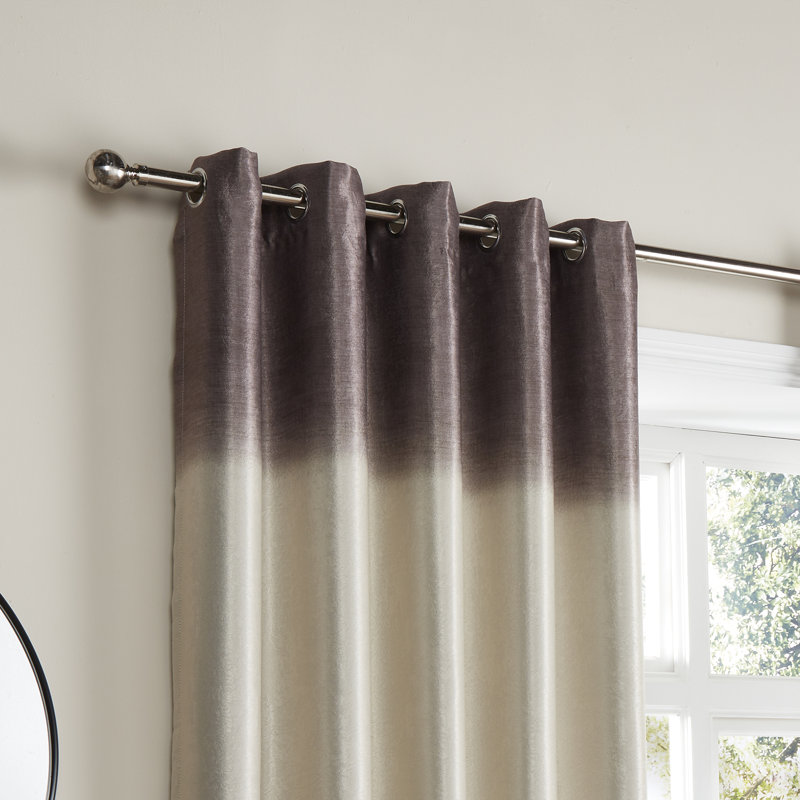 Ombre Strata Blackout Curtain Pair, Chocolate, Width 229 x Drop 229 cm