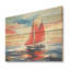 Coucher de soleil sur un bateau à voile I - Impression sur bois-566718498