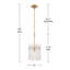 Lustre tambour en bronze brillant à 1 lumière Westford avec barres en verre transparent