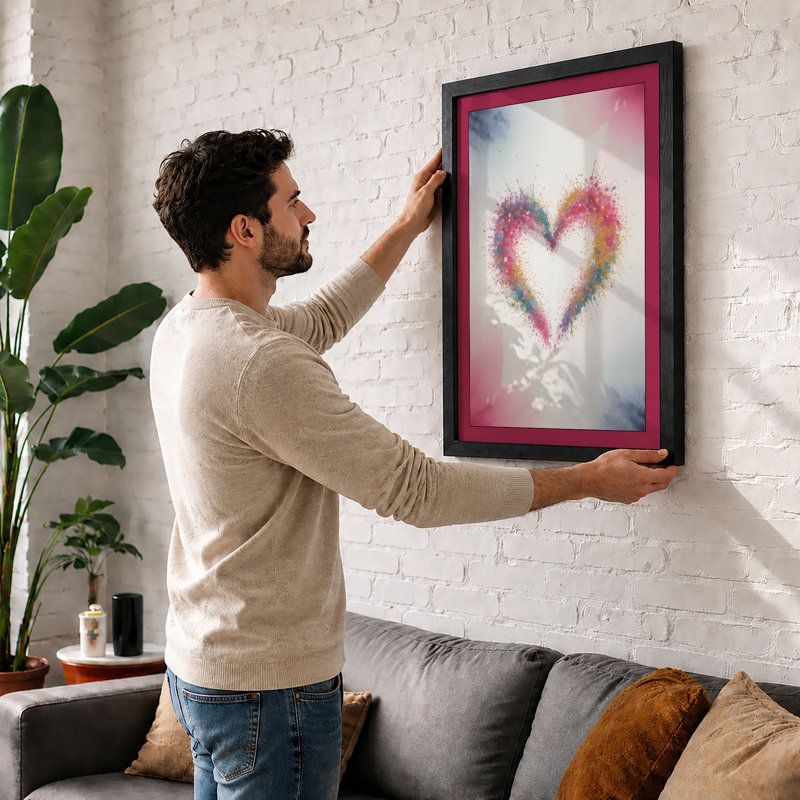 Dissolving Heart Modern - Print, A1 - 84.1 x 59.4 cm, Oak