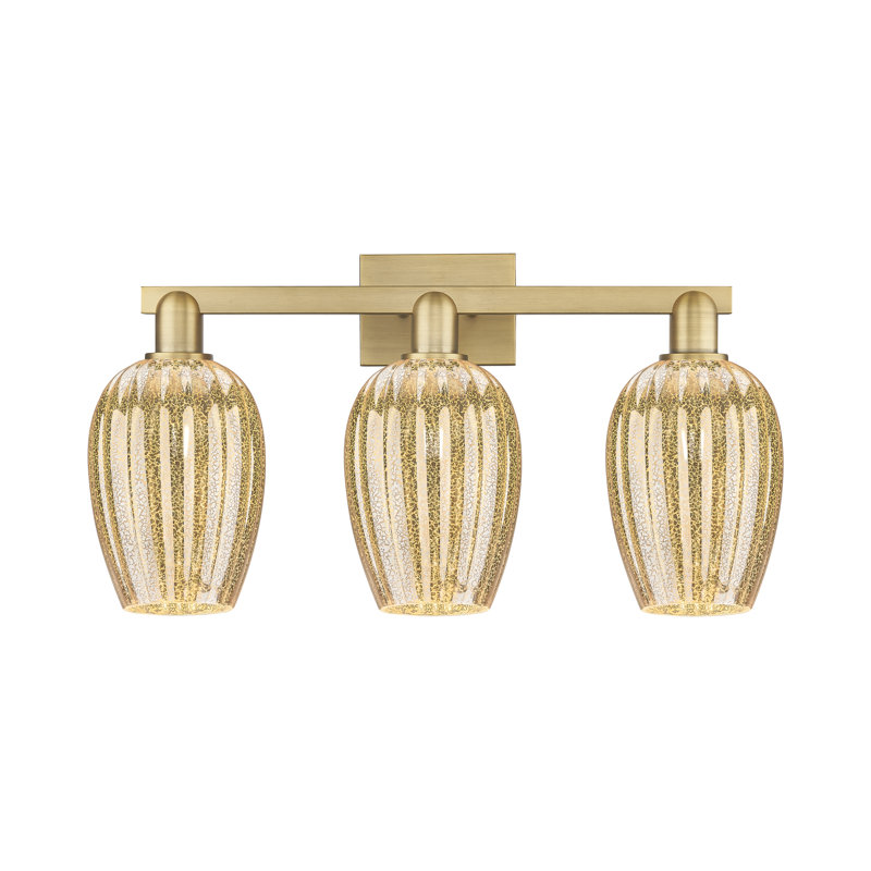Eldon - Éclairage pour meuble-lavabo de salle de bain 3 lumières, Laiton brossé