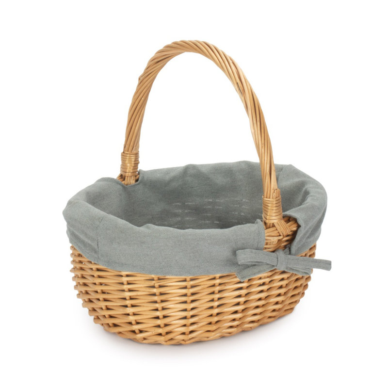 August Grove Wicker Decorative Basket, Grey