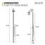 Douche extérieure autoportante Cavela 94 po en acier inoxydable avec pommeau de douche effet pluie et douchette, fini nickel brossé