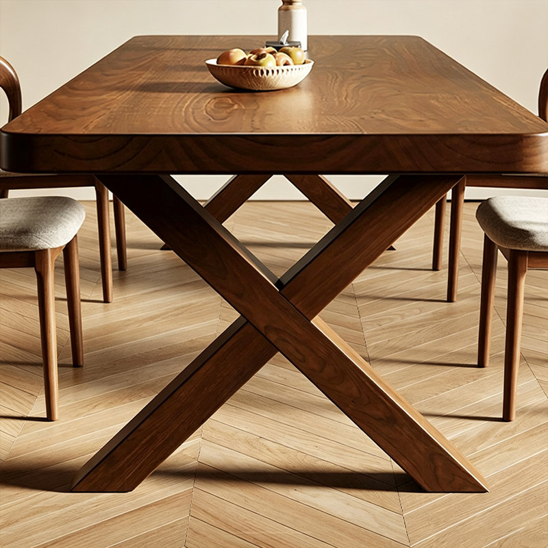 Solid wood rectangular dining table, 29.53" H x 62.99" W x 27.56" D