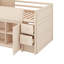 Lit mezzanine en bois avec bureau, tiroirs, lit mezzanine avec armoires-147741308