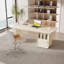 Bureau 70,87 "beige, avec 4 tiroirs, de forme rectangulaire, bords arrondis pour salle de réunion