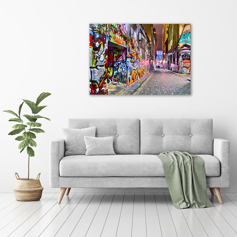 Colourful Graffiti - No Frame Print on Canvas