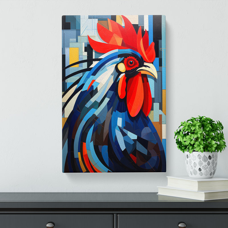 Rooster Constructivism No.2 - Wrapped Canvas, 50cm H x 35cm W x 3cm D