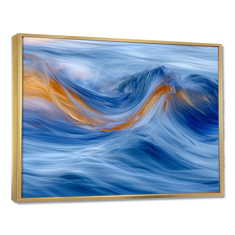 «A Touch Of Morning Sun», impression d'art abstrait abstrait, Cadre flottant doré, H 12 po x l 20 po