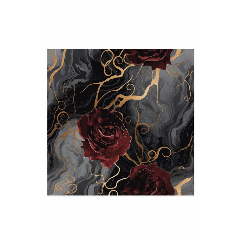 «Floral Luxe Rose Symphony VII», reproduction d'art moderne sans cadre, H 18 po x l 18 po