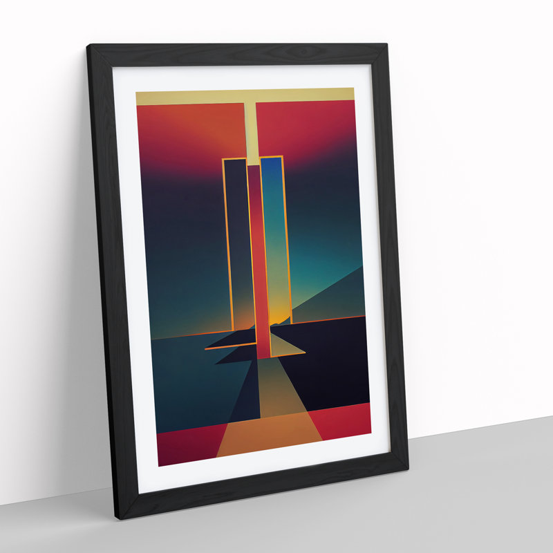 Bold Sunset - Print, White, 66cm H x 48cm W x 2cm D, Black Framed