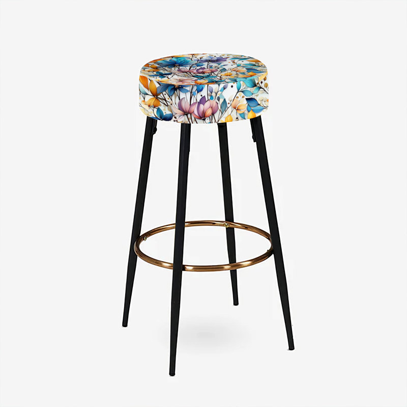 Watercolor Whimsy - Elegant Floral Grace - ensemble de 2 tabourets floraux
