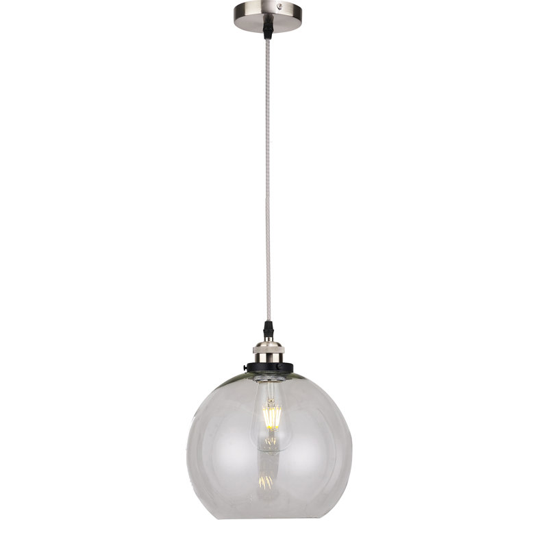 1 - Light Glass Sphere Pendant, Clear