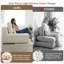 Fauteuil modulaire désossé, canapé en mousse haute densité avec 2 coussins, siège modulaire en velours moelleux sans accoudoirs, canapé paresseux sans assemblage pour salon, appartement, chambre à coucher (beige)-1059405592